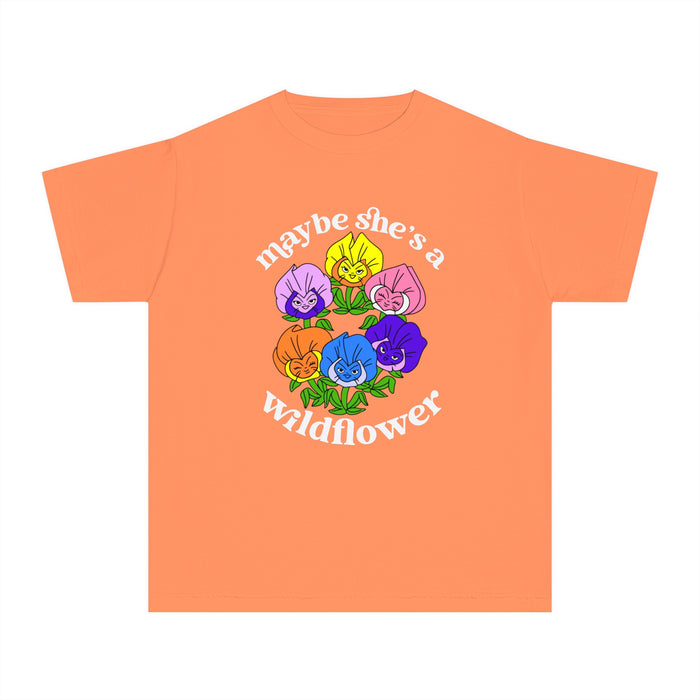 Maybe She’s A Wildflower Comfort Colors Youth Midweight Tee