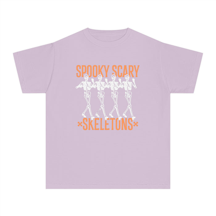 Spooky Scary Skeleton Comfort Colors Youth Midweight Tee