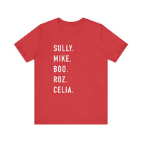 Monsters Character Names Bella Canvas Unisex Jersey Short Sleeve Tee