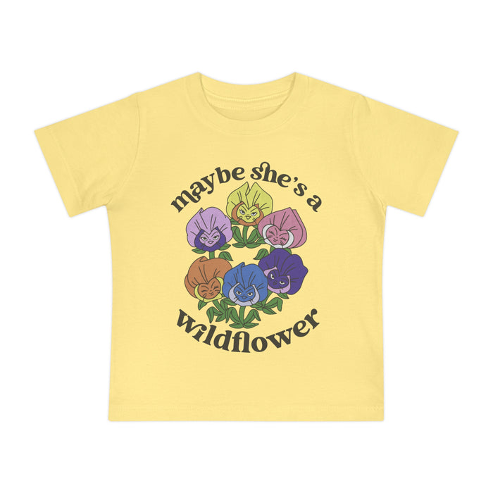 Maybe She’s A Wildflower Bella Canvas Baby Short Sleeve T-Shirt