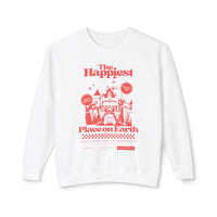 The Happiest Place on Earth Unisex Lightweight Comfort Colors Crewneck Sweatshirt