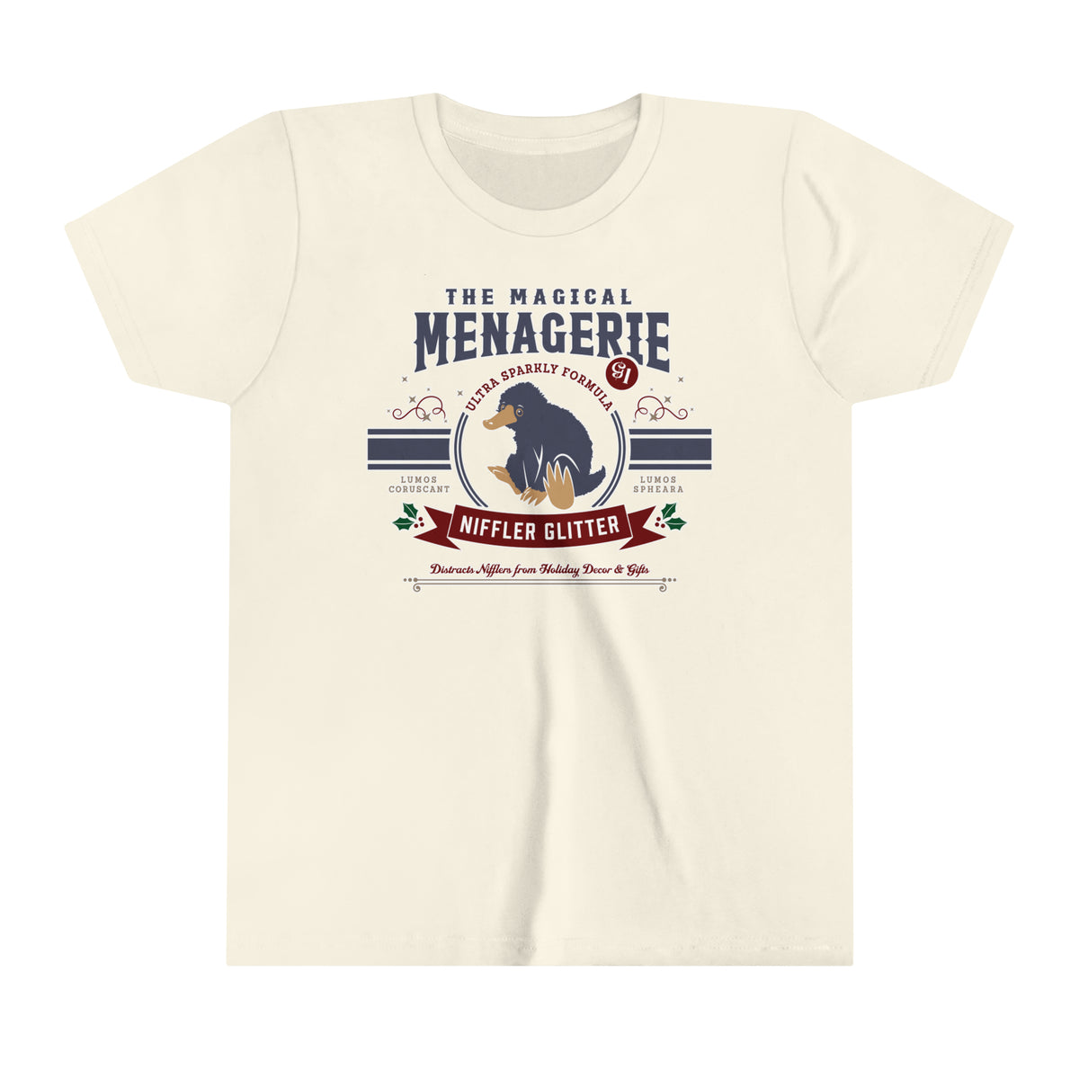 Magical Menagerie Niffler Glitter Bella Canvas Youth Short Sleeve Tee
