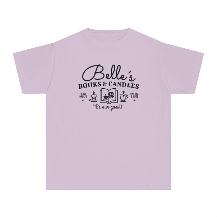 Belle’s Books & Candles Comfort Colors Youth Midweight Tee