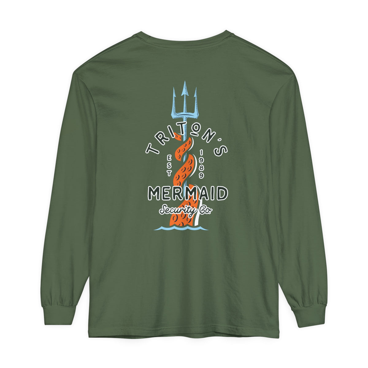 Triton's Mermaid Security Comfort Colors Unisex Garment-dyed Long Sleeve T-Shirt