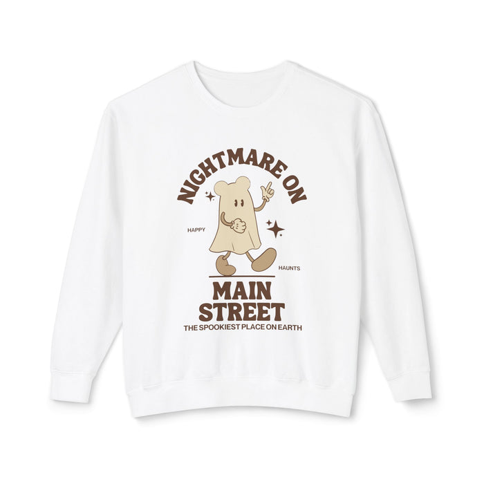 Nightmare on Main Street Unisex Lightweight Comfort Colors Crewneck Sweatshirt