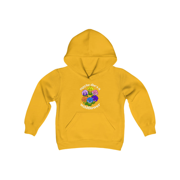 Maybe She’s A Wildflower Gildan Youth Heavy Blend Hooded Sweatshirt