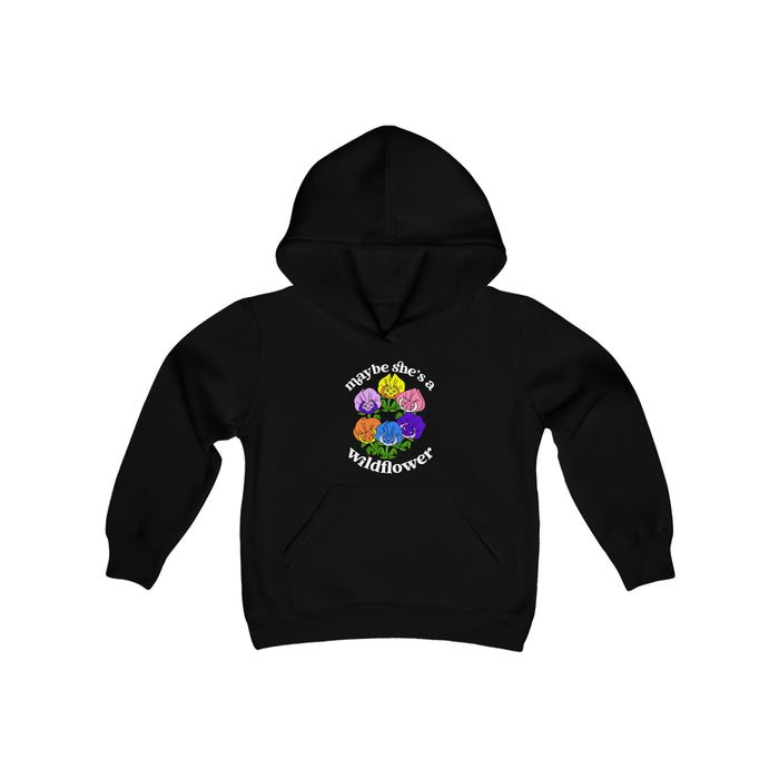 Maybe She’s A Wildflower Gildan Youth Heavy Blend Hooded Sweatshirt