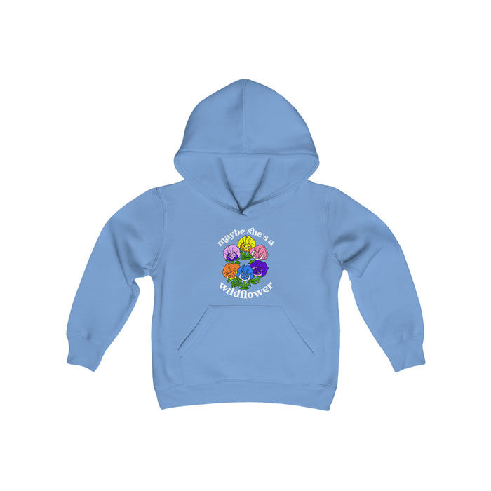 Maybe She’s A Wildflower Gildan Youth Heavy Blend Hooded Sweatshirt