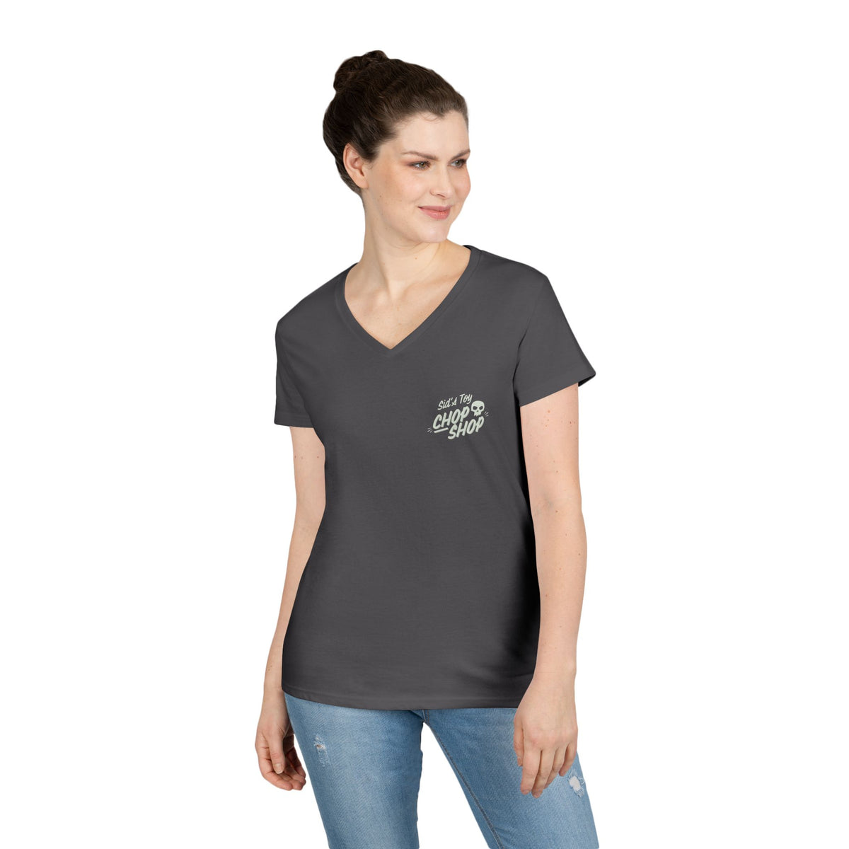 Sid's Toy Chop Shop Ladies' Gildan V-Neck T-Shirt