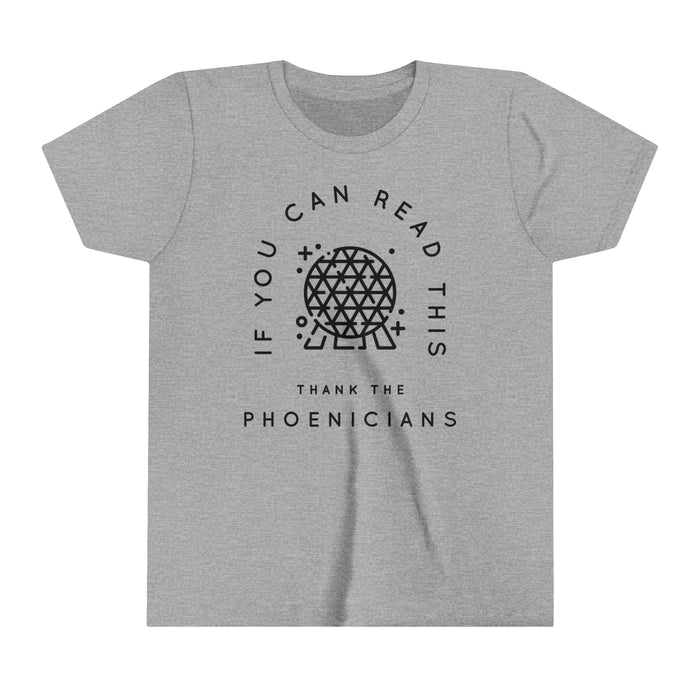 If You Can Read This Thank The Phoenicians Bella Canvas Youth Short Sleeve Tee