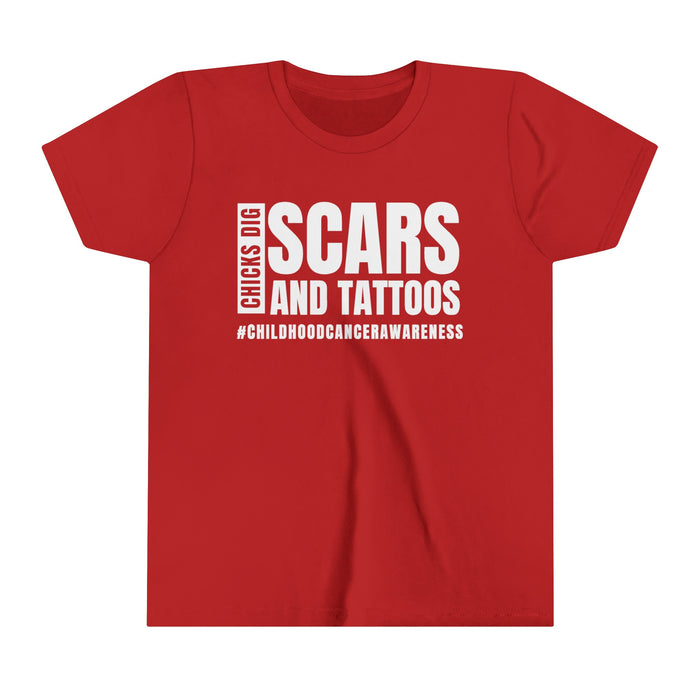 Chicks Dig Scars and Tattoos Bella Canvas Youth Short Sleeve Tee