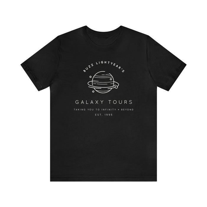 Buzz Lightyear's Galaxy Tours Bella Canvas Unisex Jersey Short Sleeve Tee