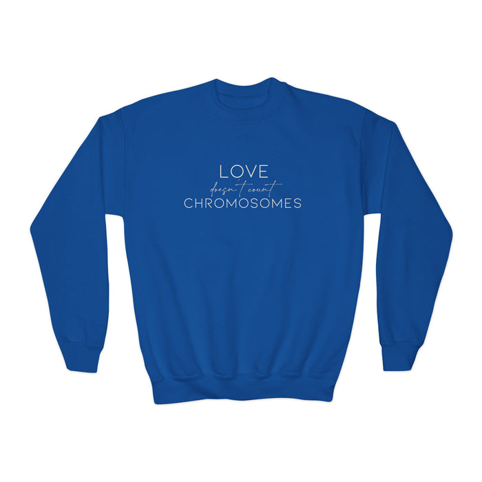 Joey's Journey Chromosome 6q Deletion Awareness Gildan Youth Crewneck Sweatshirt