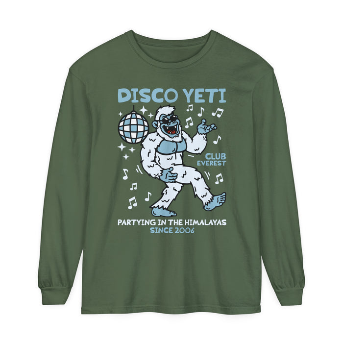 Disco Yeti Comfort Colors Unisex Garment-dyed Long Sleeve T-Shirt