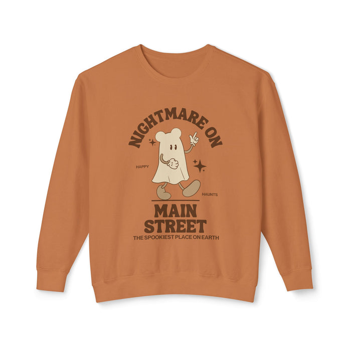 Nightmare on Main Street Unisex Lightweight Comfort Colors Crewneck Sweatshirt