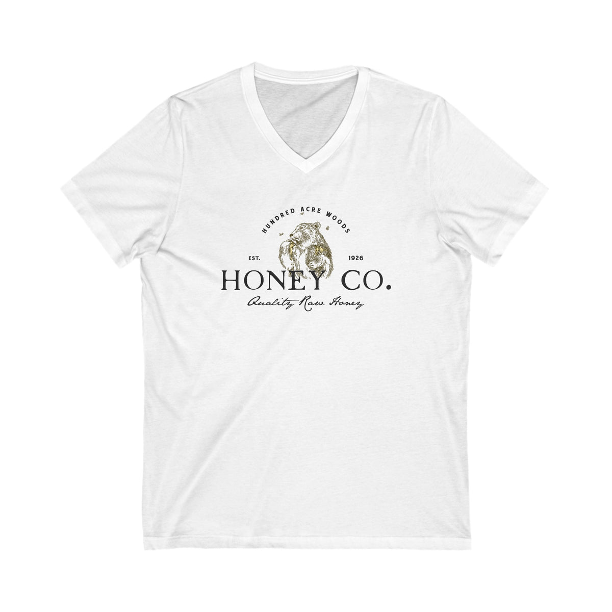 Hundred Acre Woods Honey Co. Bella Canvas Unisex Jersey Short Sleeve V-Neck Tee