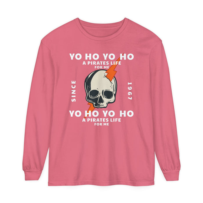 Yo Ho Pirates Life For Me Comfort Colors Unisex Garment-dyed Long Sleeve T-Shirt