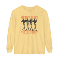 Spooky Scary Skeletons Comfort Colors Unisex Garment-dyed Long Sleeve T-Shirt