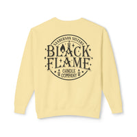 Black Flame Candle Unisex Lightweight Comfort Colors Crewneck Sweatshirt