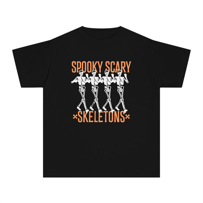 Spooky Scary Skeleton Comfort Colors Youth Midweight Tee