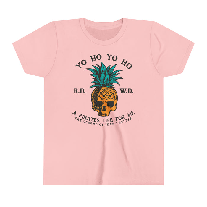 Yo Ho Pirates Life For Me Bella Canvas Youth Short Sleeve Tee