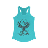 Land of the Free and Brave Women's Next Level Ideal Racerback Tank