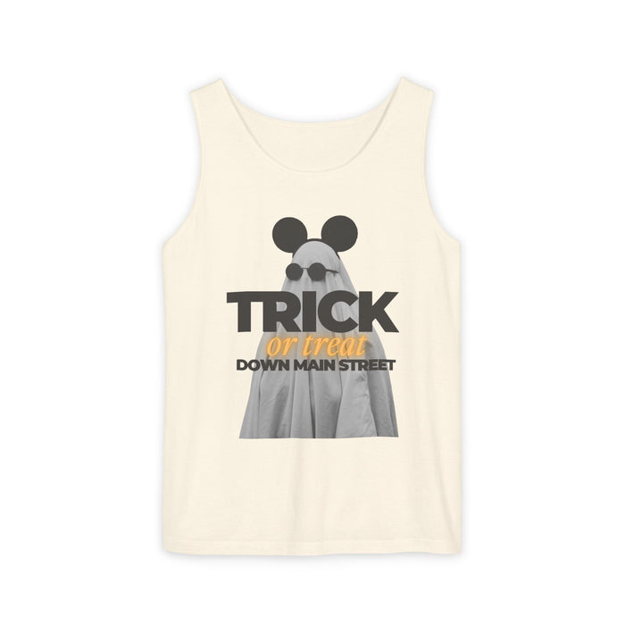 Trick or Treat Down Main Street Unisex Comfort Colors Garment-Dyed Tank Top