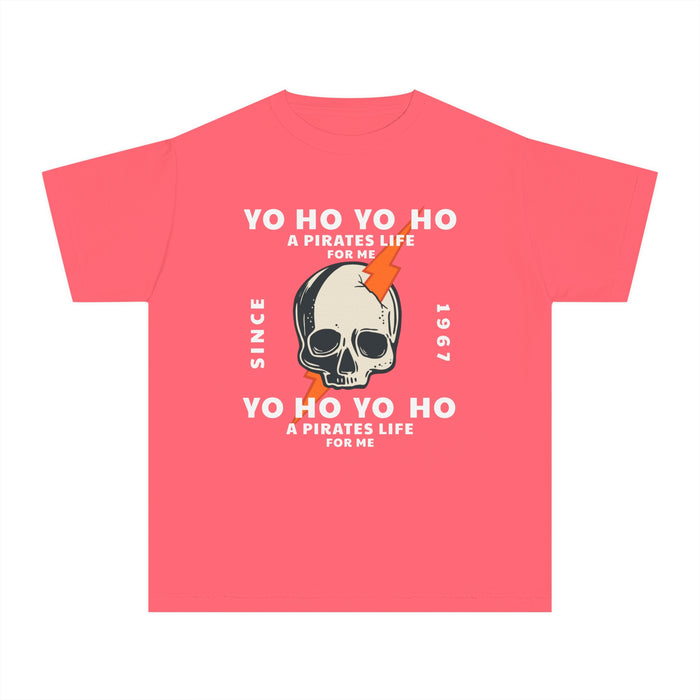 Yo Ho Pirates Life For Me Comfort Colors Youth Midweight Tee