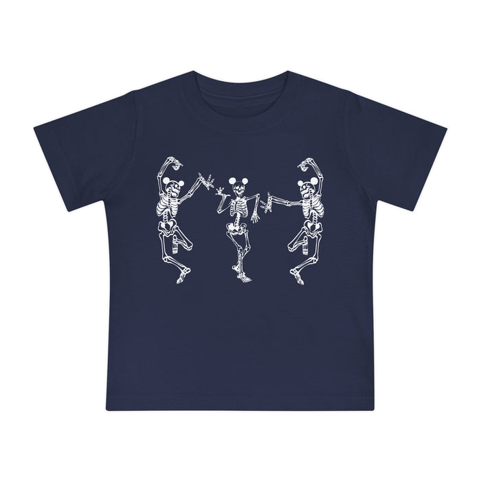 Dancing Skeletons with Ears Bella Canvas Baby Short Sleeve T-Shirt