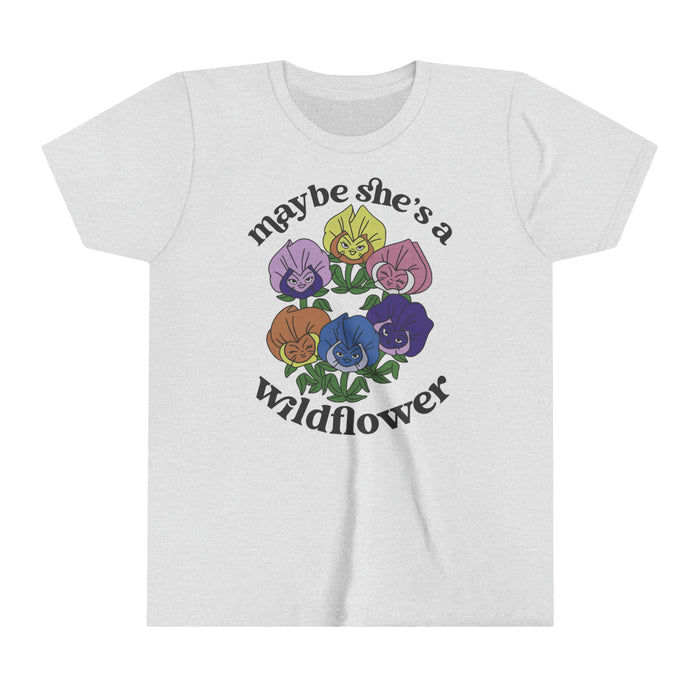 Maybe She’s A Wildflower Bella Canvas Youth Short Sleeve Tee