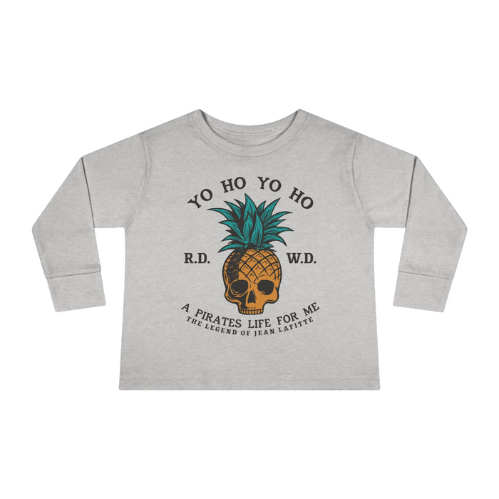 Yo Ho Pirates Life For Me Rabbit Skins Toddler Long Sleeve Tee