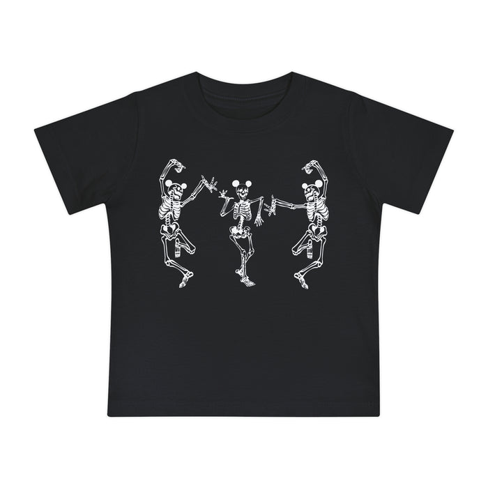 Dancing Skeletons with Ears Bella Canvas Baby Short Sleeve T-Shirt