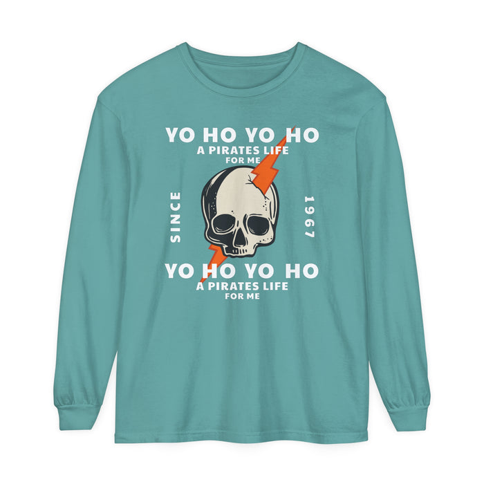 Yo Ho Pirates Life For Me Comfort Colors Unisex Garment-dyed Long Sleeve T-Shirt