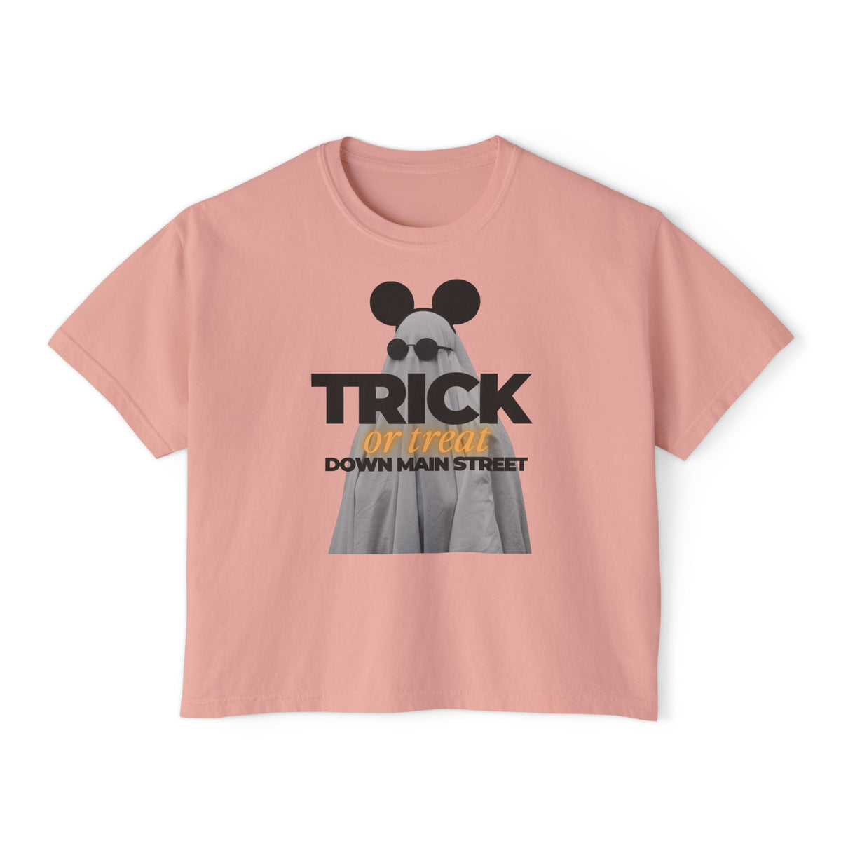 Trick or Treat Down Main Street Comfort Colors Women's Boxy Tee