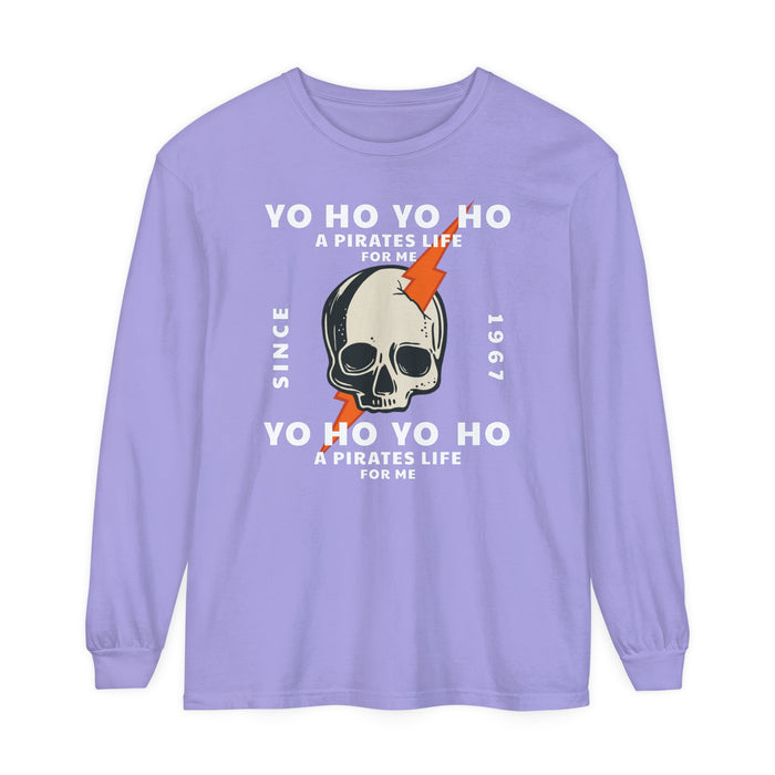 Yo Ho Pirates Life For Me Comfort Colors Unisex Garment-dyed Long Sleeve T-Shirt