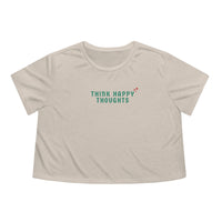 Think Happy Thoughts Bella Canvas Women's Flowy Cropped Tee