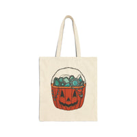 Turquoise Pumpkin Candy Bag Cotton Canvas Tote Bag