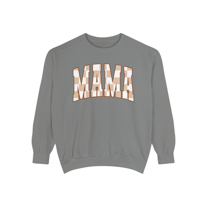 Checkered Mama Unisex Garment-Dyed Sweatshirt