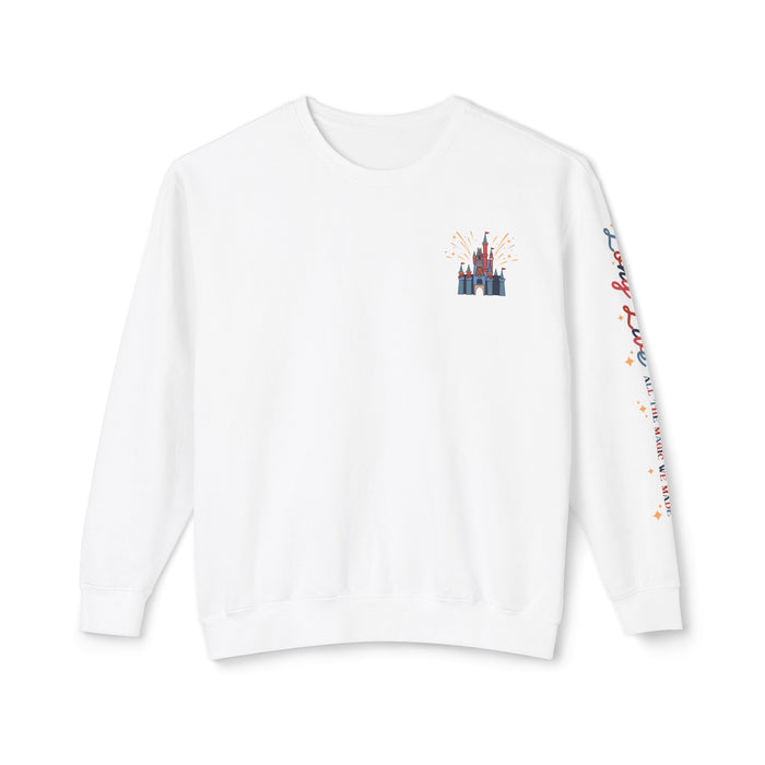 Long Live All The Magic We Made Patriotic Unisex Lightweight Comfort Colors Crewneck Sweatshirt