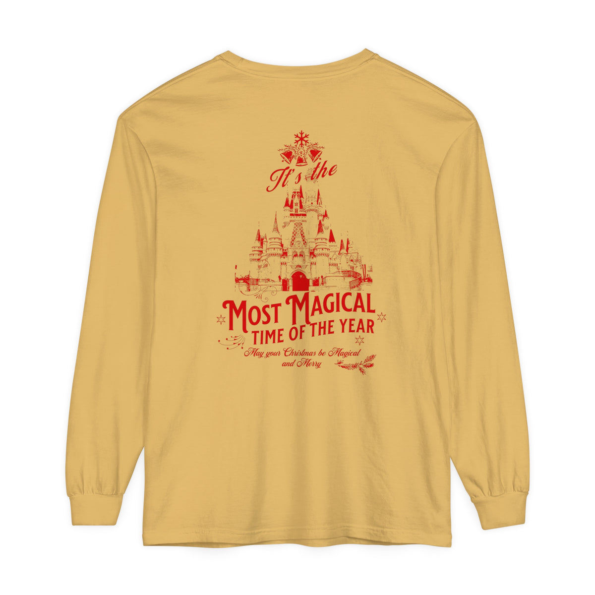 It's The Most Magical Time of the Year Castle Comfort Colors Unisex Garment-dyed Long Sleeve T-Shirt