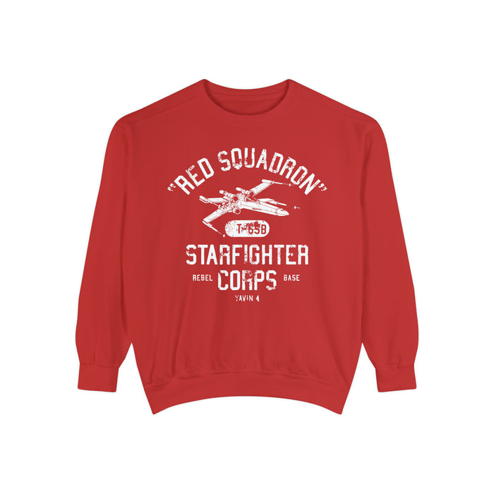 Red Squadron Starfighter Corps Comfort Colors Unisex Garment-Dyed Sweatshirt