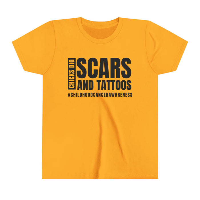 Chicks Dig Scars and Tattoos Bella Canvas Youth Short Sleeve Tee