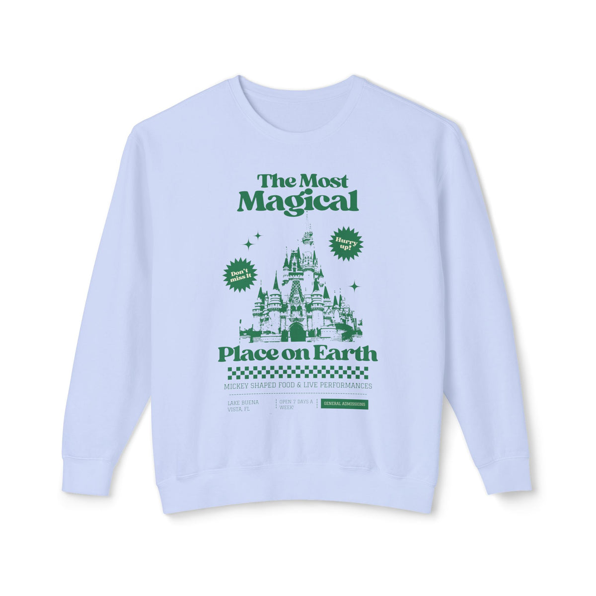 The Most Magical Place on Earth Unisex Lightweight Comfort Colors Crewneck Sweatshirt