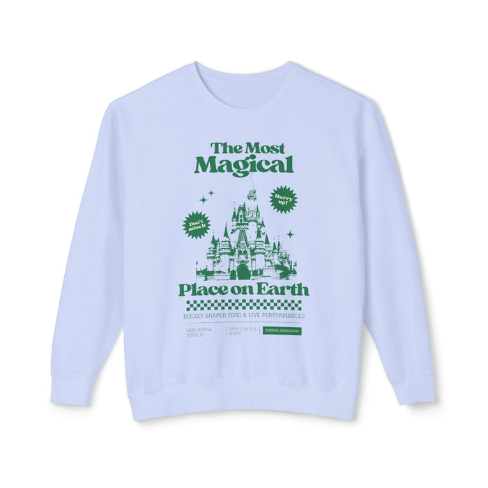 The Most Magical Place on Earth Unisex Lightweight Comfort Colors Crewneck Sweatshirt