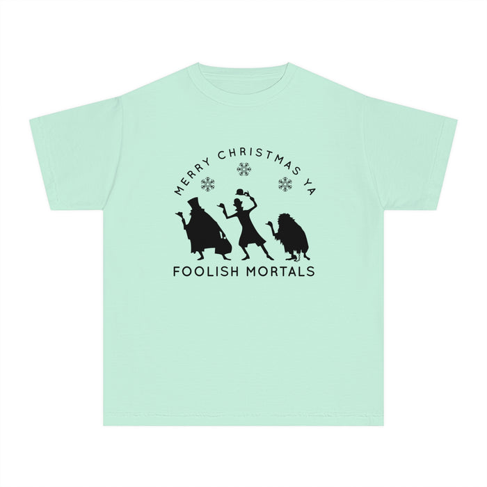 Merry Christmas Ya Foolish Mortals Comfort Colors Youth Midweight Tee