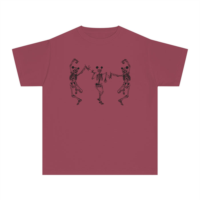 Dancing Skeletons with Ears Comfort Colors Youth Midweight Tee