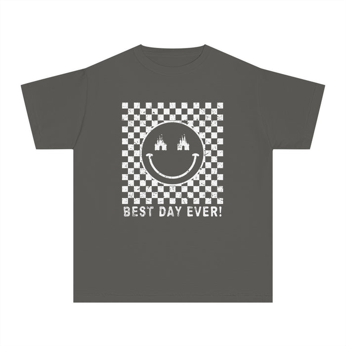 Retro Checkered Best Day Ever Comfort Colors Youth Midweight Tee