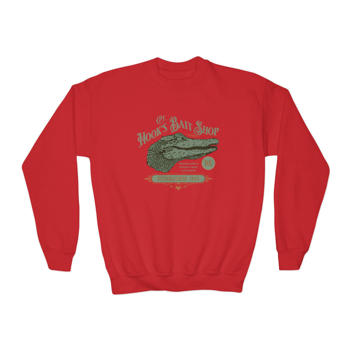 Captain Hook’s Bait Shop Gildan Youth Crewneck Sweatshirt