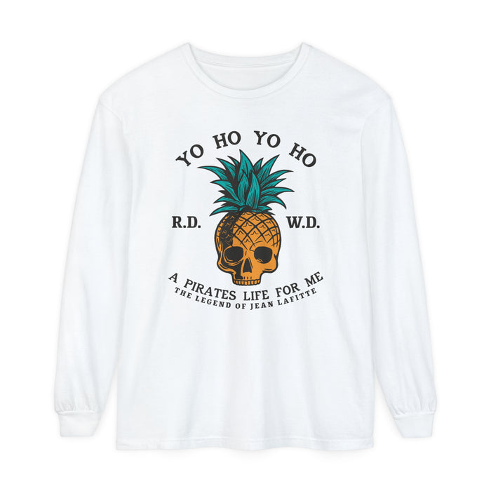 Yo Ho Pirates Life For Me Comfort Colors Unisex Garment-dyed Long Sleeve T-Shirt