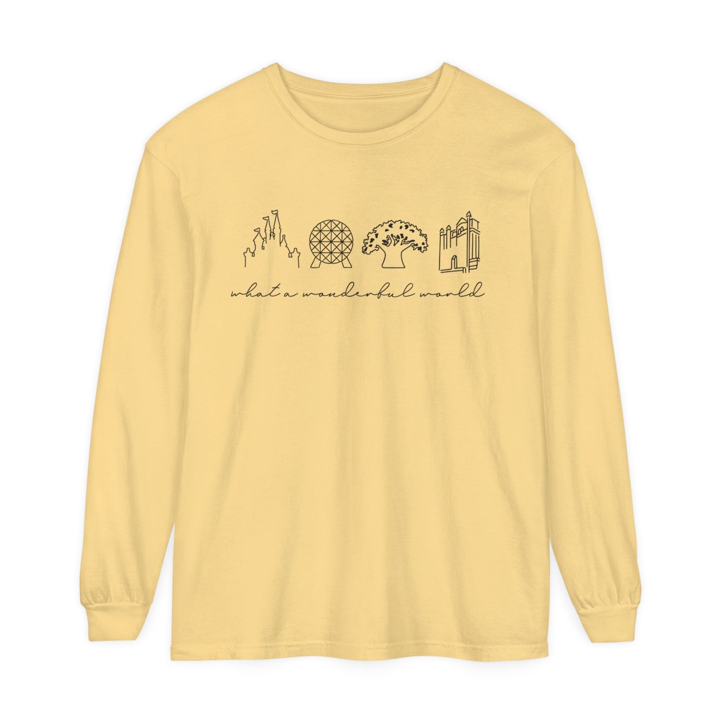 What A Wonderful World Comfort Colors Unisex Garment-dyed Long Sleeve T-Shirt
